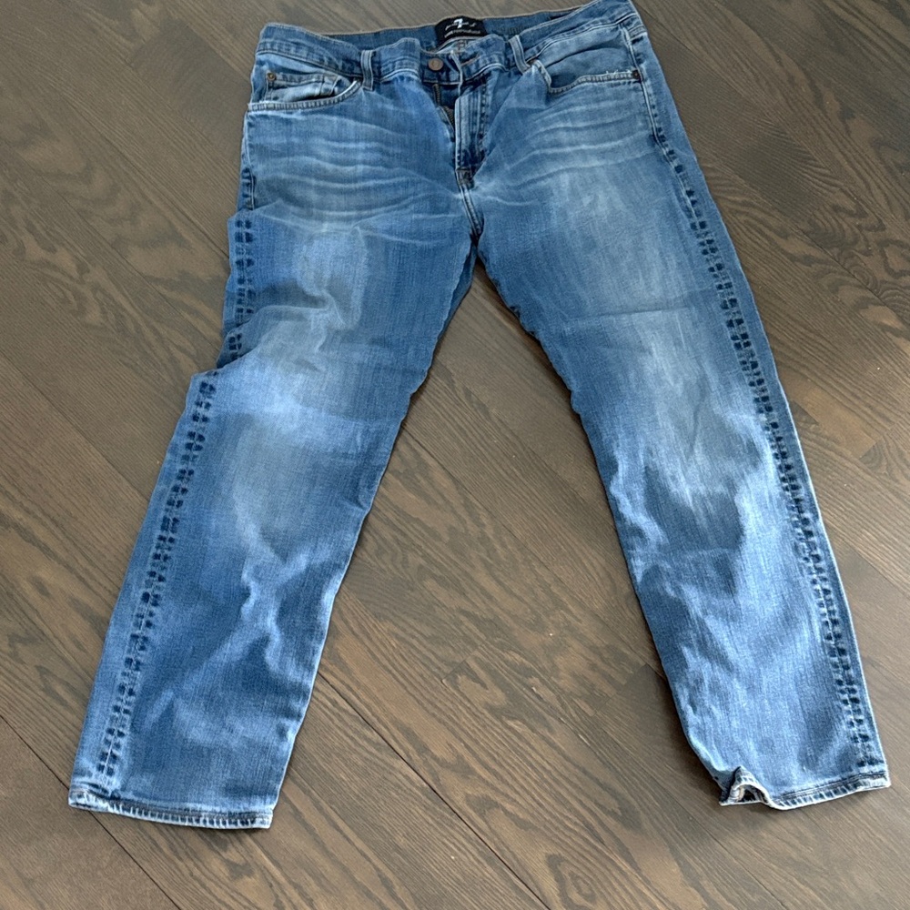 7 For All Mankind Medium Blue Straight Jeans